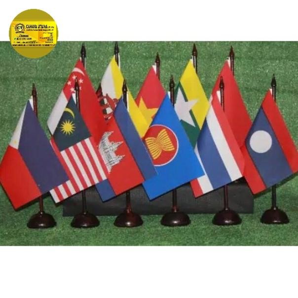 Bendera Meja Asean Satu Set Bendera Asean