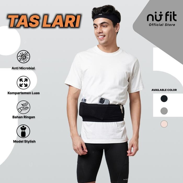 Nu Fit - Running Belt / Tas Pinggang Elastis / Tas Lari Pria Elastis