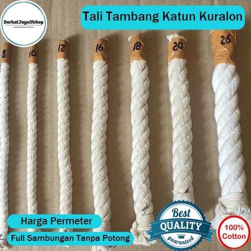 V02D Tali Tambang Katun Besar Kecil Sedang Warna Putih Kuralon Guralon Kuat