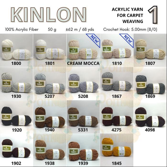 V02D Benang Wol Kinlon Acrylic - Benang Rajut Karpet Akrilik Part 1