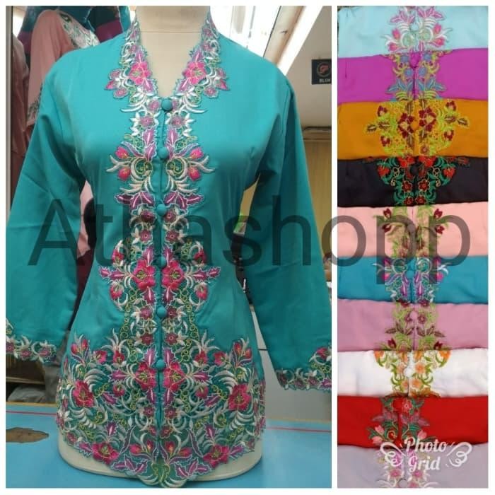 Kebaya Modern Encim Bordir Flower / Kartini / Wisuda Muslim Jumbo Big