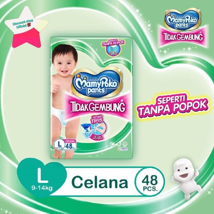 Siap Kirim MamyPoko Pants Xtra Kering Slim L48 Popok Celana Bayi