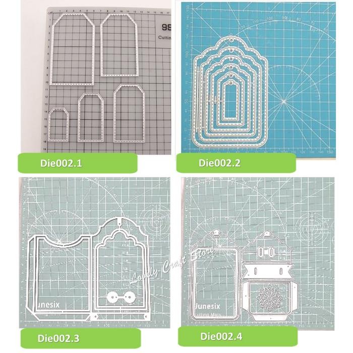 

ID METAL CUTTING DIES - 5PCS SET SQUARE TAG DIES FOR CARDS, SCRAPBOOKING