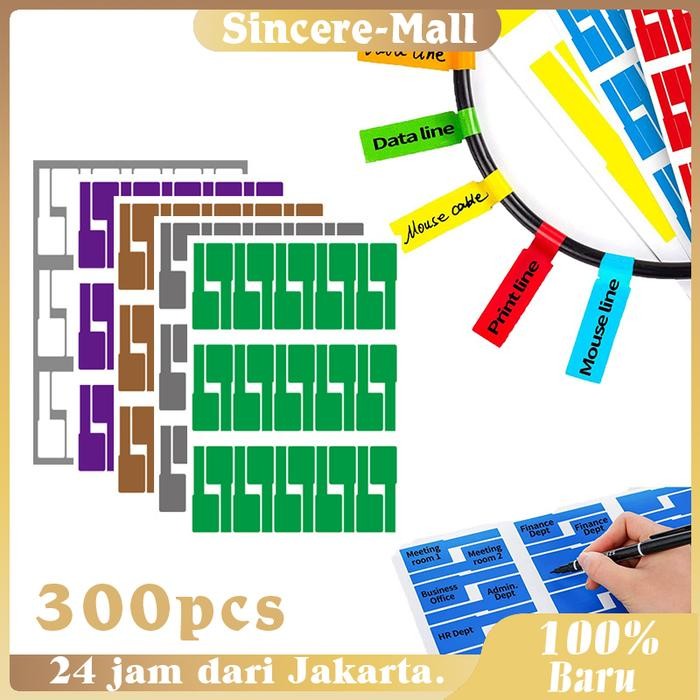 

ID 300PCS LABEL PENANDA KABEL JARINGAN STIKER LABEL KABEL ANTI AIR