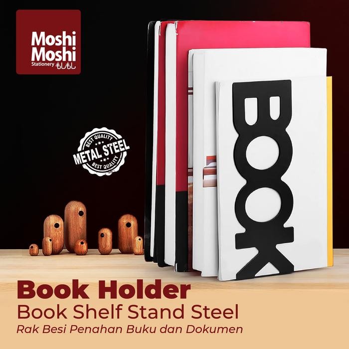 

ID BOOK SHELF STAND HOLDER STEEL ORGANIZER RAK BESI PEMBATAS PENAHAN BUKU