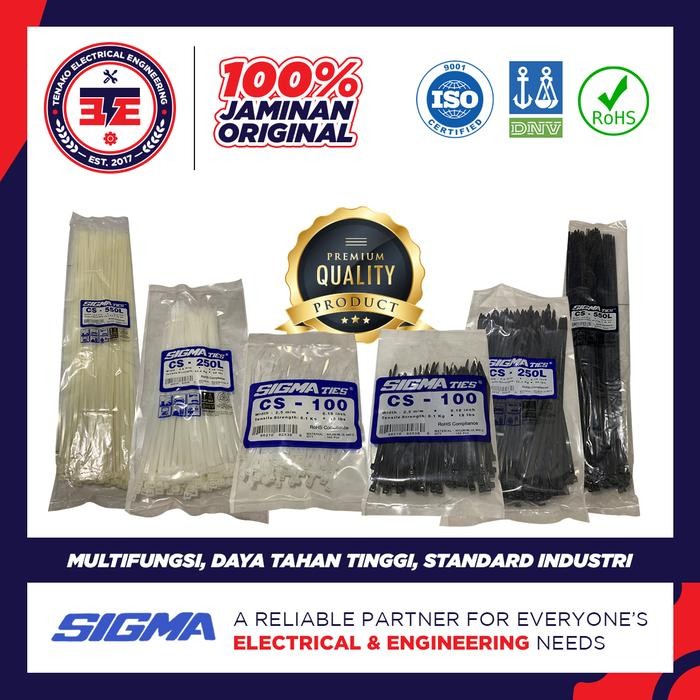 

ID SIGMA CABLE TIES PANJANG 10CM HINGGA 55CM WARNA HITAM ATAU PUTIH LEBAR