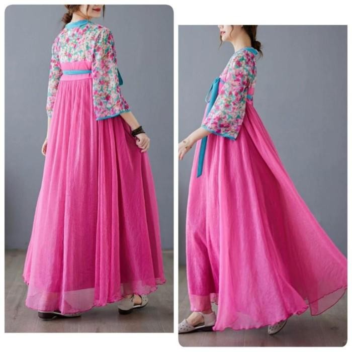 Maxi Long Dress Tradisional China Hanfu Traditional Chinese Baju Terusan Imlek Photoshoot Cosplay