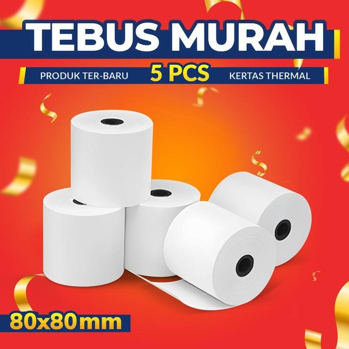 

KOIC 1 Slop Kertas Thermal 80X80 / 80 X 80 Mm Struk Kasir Termal 80X80Mm