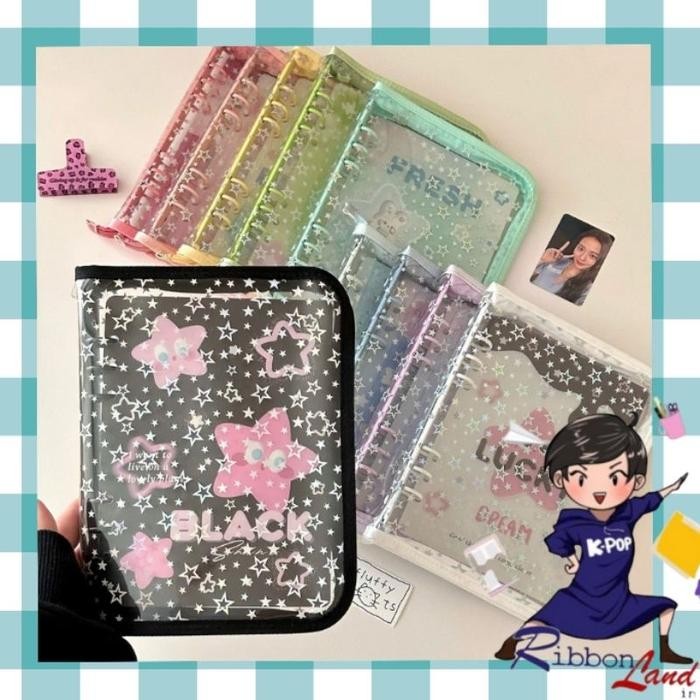 

KOIC A5 Binder Cover Star Bintang Glitter Photocard Deluxe Resleting Star Bintang Kertas