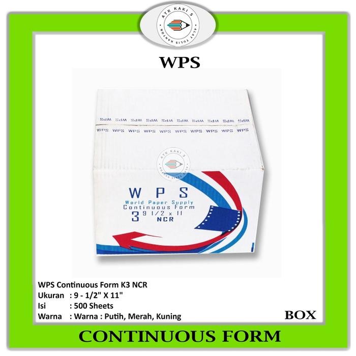 

KOIC Wps Continous Form 91/2 X 11 3 Ply ( K3 Wps ) Ncr