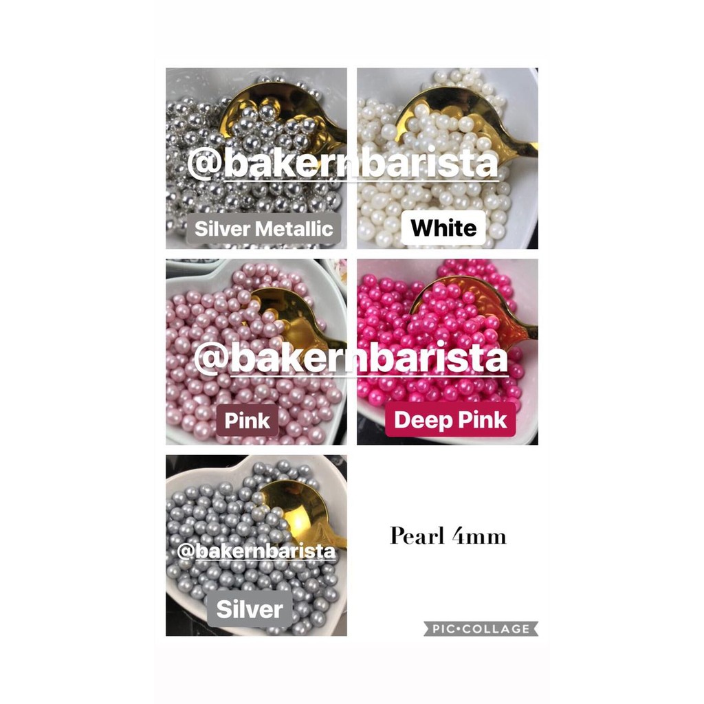 

sprinkles mutiara / pearl 4mm hiasan kue stok terbatas