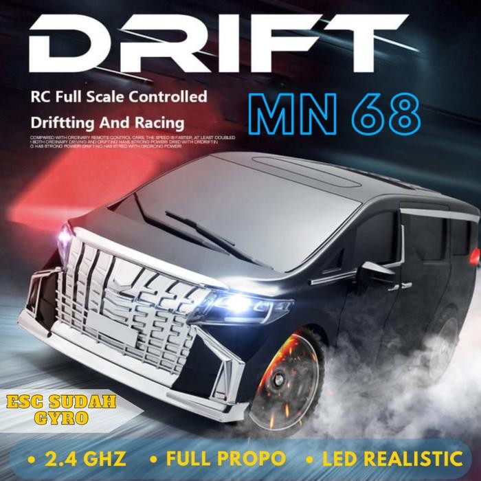 RC Mobil Alphard MN68 Car Drift 1/16 4WD Full Propo RTR