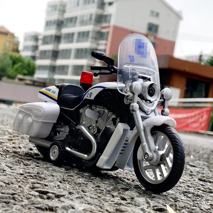 Diecast Motor Polisi , Motor CHIPS jadul mainan anak