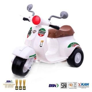 Mainan Sepeda Motor Pespa Vespa Sopir Setir Dorong Anak Nyala Musik