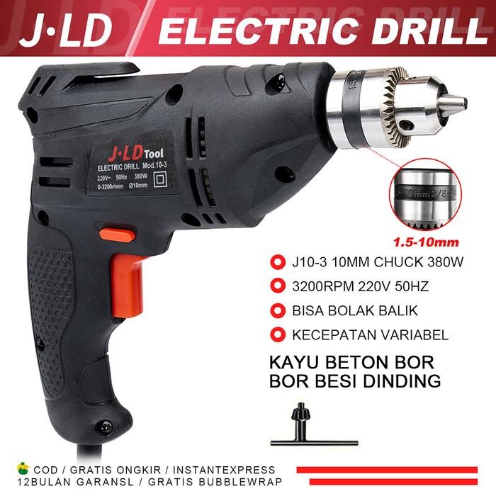 Orion - Jld Mesin Bor Reversable Bolak Balik Iistrik 10Mm Bor Kayu Listrik Tembok Beton Impact Drill