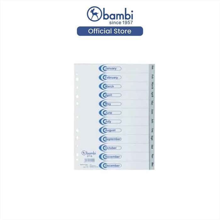 

Promo Bambi Divider Binder A4 Indexes Monthly Multiholes Pembatas Kertas Binder Original