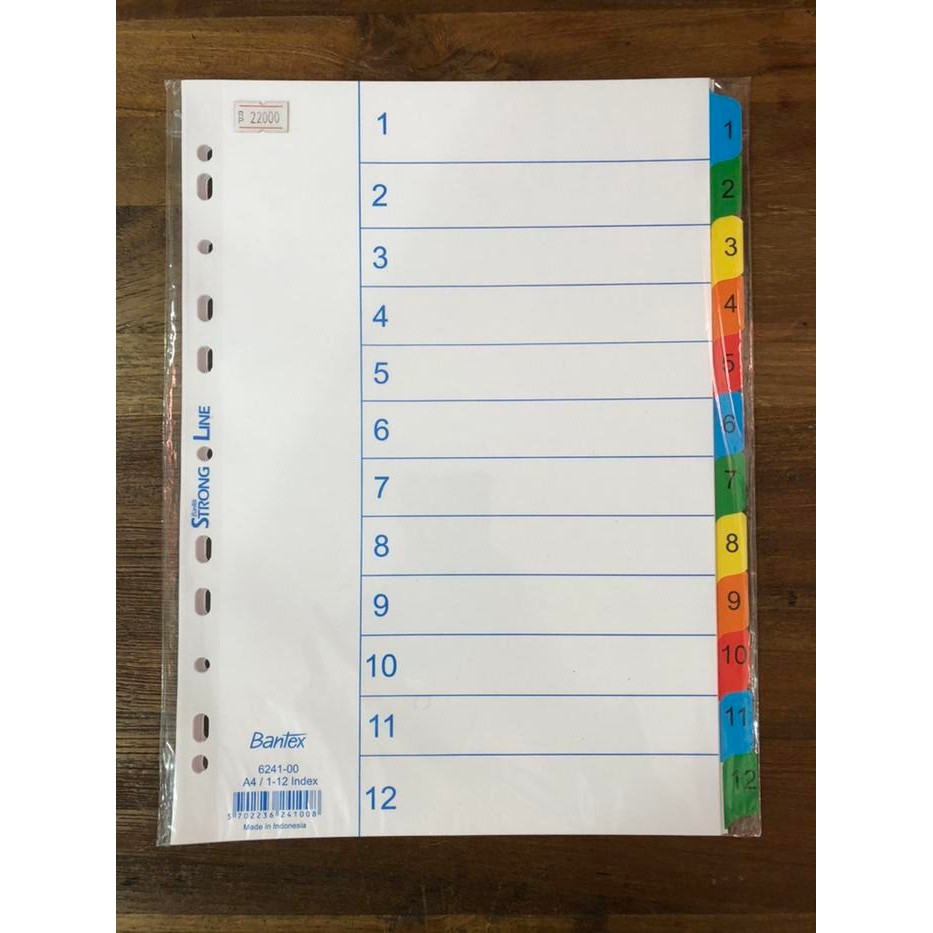 

Promo Devider / Pembatas Dokumen Bantex 1-12 6241