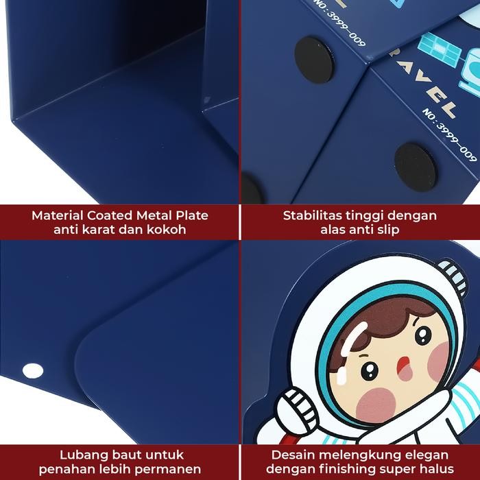 

Promo Book Shelf Stand Holder Cartoon Series Steel Organizer Rak Besi Pembatas Gambar Kartun Penahan