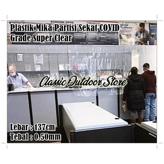 

Promo Plastik Mika Bening Sekat Kasir Covid 0.50Mm - Pembatas Jarak 137Cm