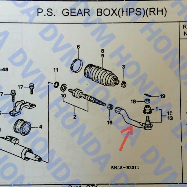 Tie Rod Kanan Original Civic Fd Part