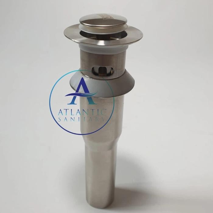 Onda Elitepro - Kepala Afur Wastafel Pencet With Overflow Stainless Sus 304