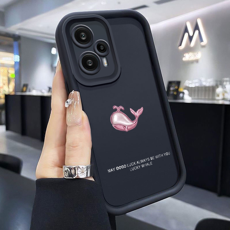 Casing Hp Xiaomi 14 14T 14T Pro 5G POCO F6 F5 Case Casing Paus merah muda pola HP Kasing Silikon Sof