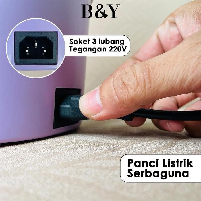 Panci Listrik Teflon Dan Stainless Putih Panci Masak Listrik Serbaguna