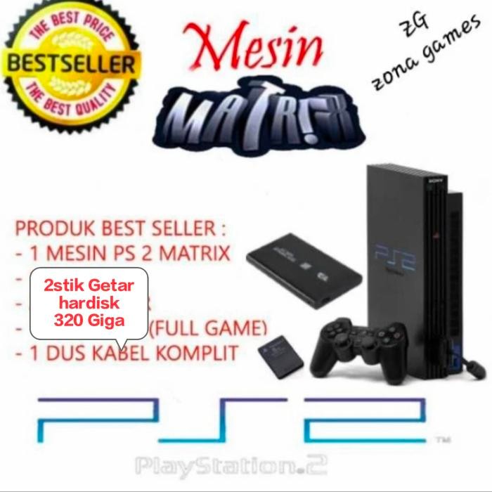 SIAP KIRIM PLAYSTATION 2 PS2 MATRIX 5.0 + HARDISK 40GB FULL GAME FULLSET