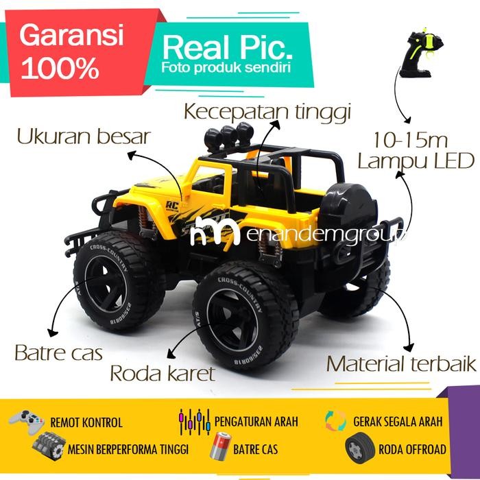 Mainan Mobil Remot Kontrol Rc Jeep Besar Sport Offroad Batre Cas