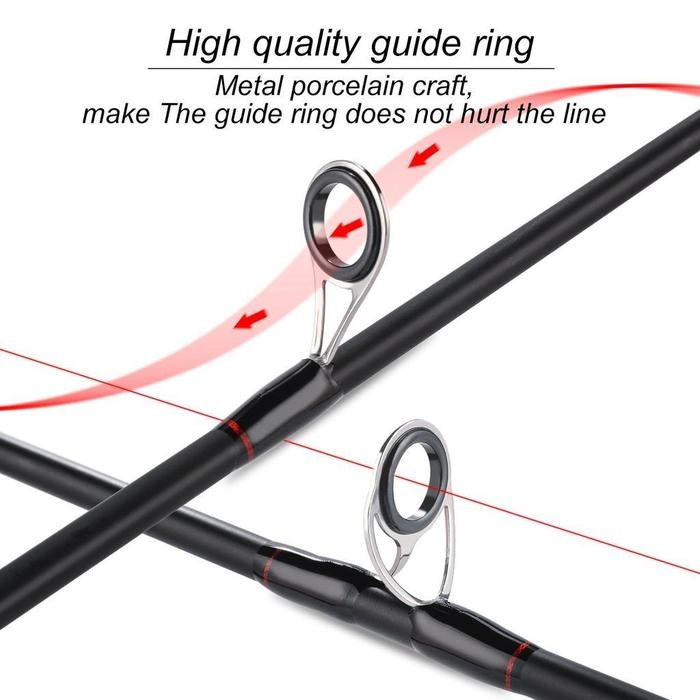 Daiwa fishing rod Joran Pancing Carbon Sutet 2 Bagian Tongkat Pancing Putar/Casting M Power