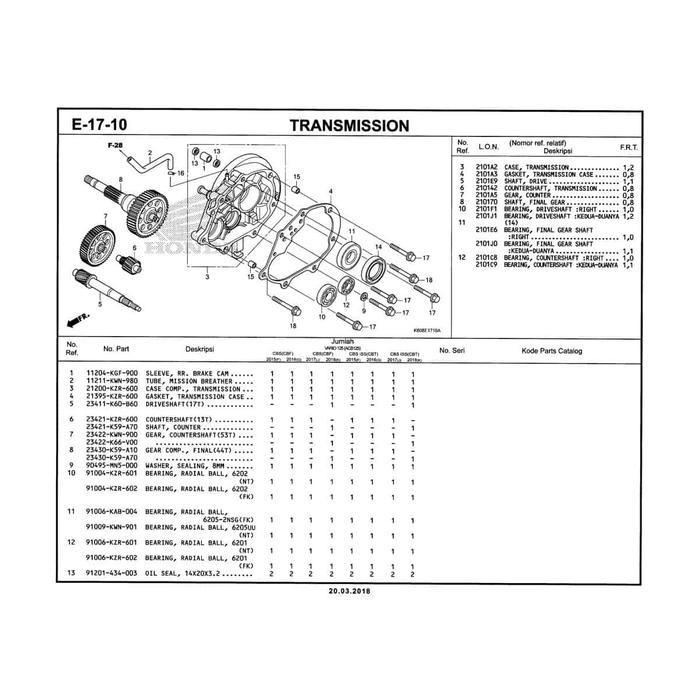 Gercep As Pully Vario 125 Esp K60 (23411-K60-B60) Asli Ahm Terlariss 