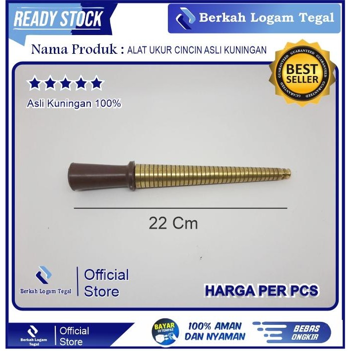 Alat Ukur Cincin / Stik Ukur Cincin Kuningan / Tsk Ring Size Asli Kuningan 100 %