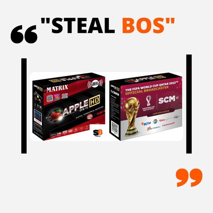 SET TOP BOX MATRIX APPLE DVBT-2 STB ANTENA TV DIGITAL WIFI STB MERAH