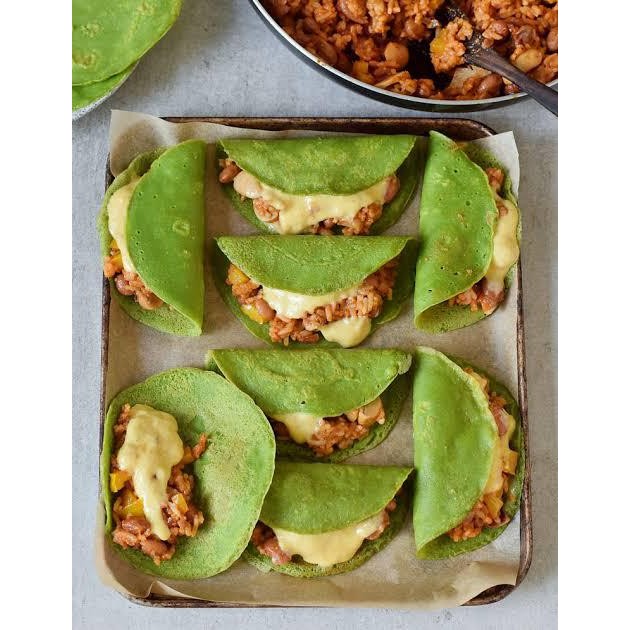 

IGIH- Taco - Cilantro Flour Tortilla 13 Cm Frozen (Green) Tanpa Pengawet