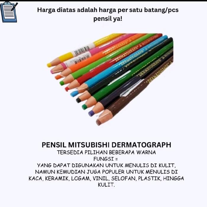 

New pensil pencil kaca mitsubishi dermatograph warna