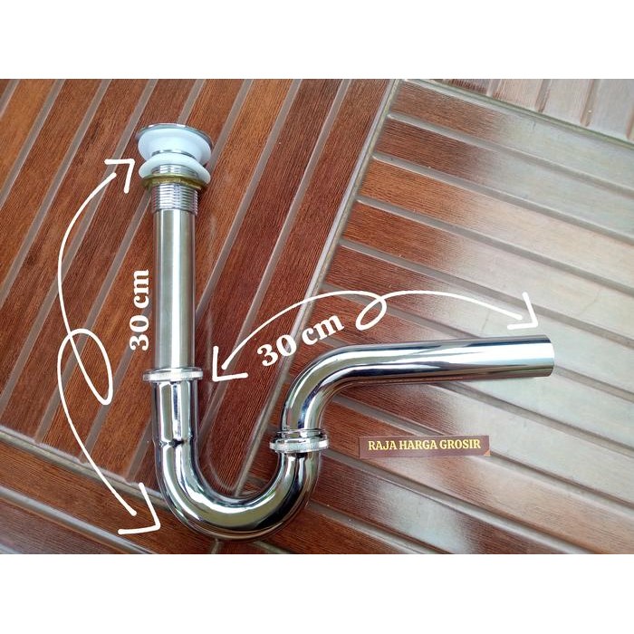 SIFON AFUR WASTAFEL STAINLESS ANGSA ERNESTO 5023 PUSH UP PEMBUANGAN 1