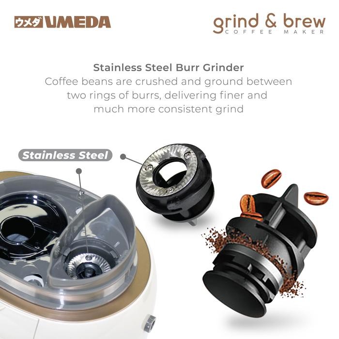 Umeda Grind & Brew Mesin Kopi Otomatis 2in1 / Coffee Grinder / Coffee Maker / Drip Coffee