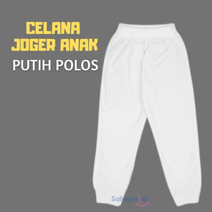 (Allthebest) Joger putih anak Celana Anak putih polos usia 1 - 12 tahun