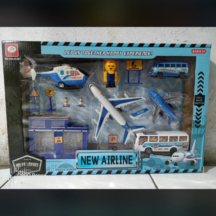 MAINAN BANDARA AIRPORT PLAYSET PULL BACK PESAWAT BANDARA PULL N GO