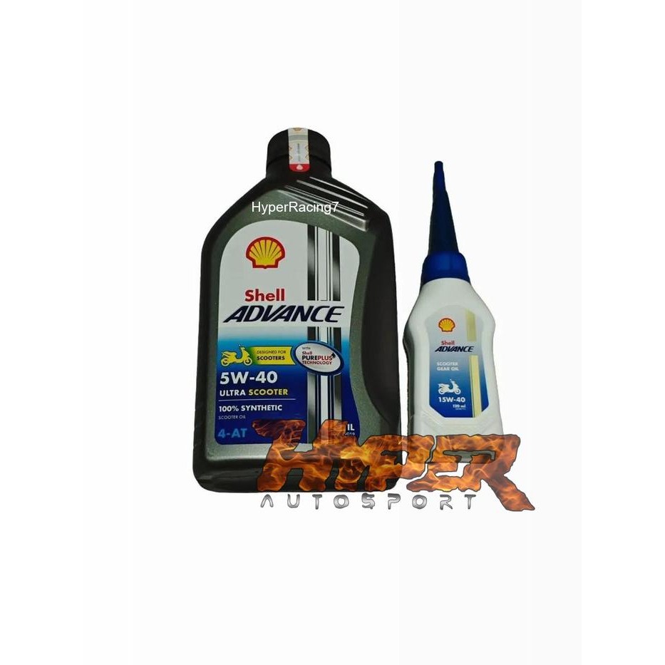 PAKET OLI SHELL ADVANCE ULTRA MATIC 5W40 + OLI GEAR SHEL SEMUA MATIC