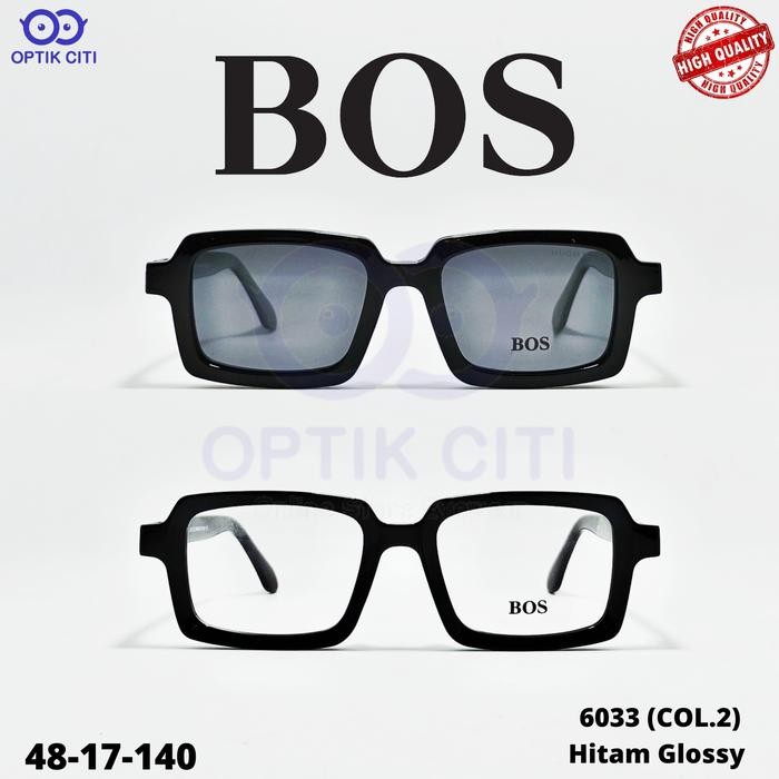 Frame Kacamata Clip On Kacamata Hitam Pria Wanita Bos 6033