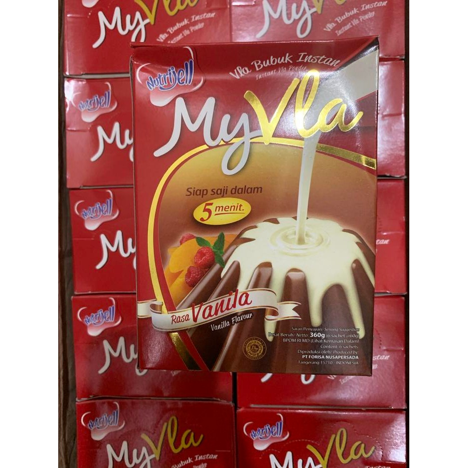 

LEZAT- Nutrijell Myvla Rasa Vanila Perboks Isi 6 Pcs