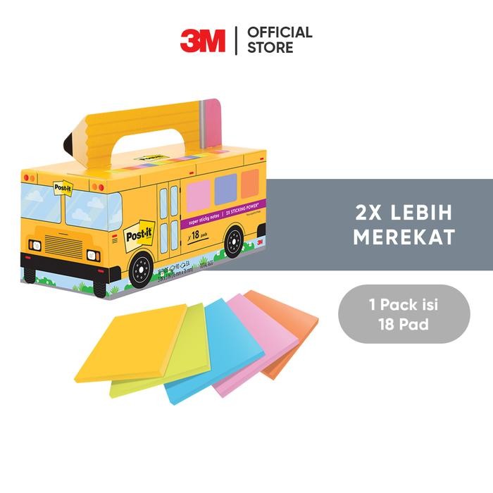 

3M Post-it Super Sticky Notes, 654-18SSBUS, 2x Lebih merekat