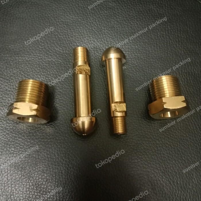 Neple Oksigen/Nitrogen Kuningan 1/4" Drat Kanan