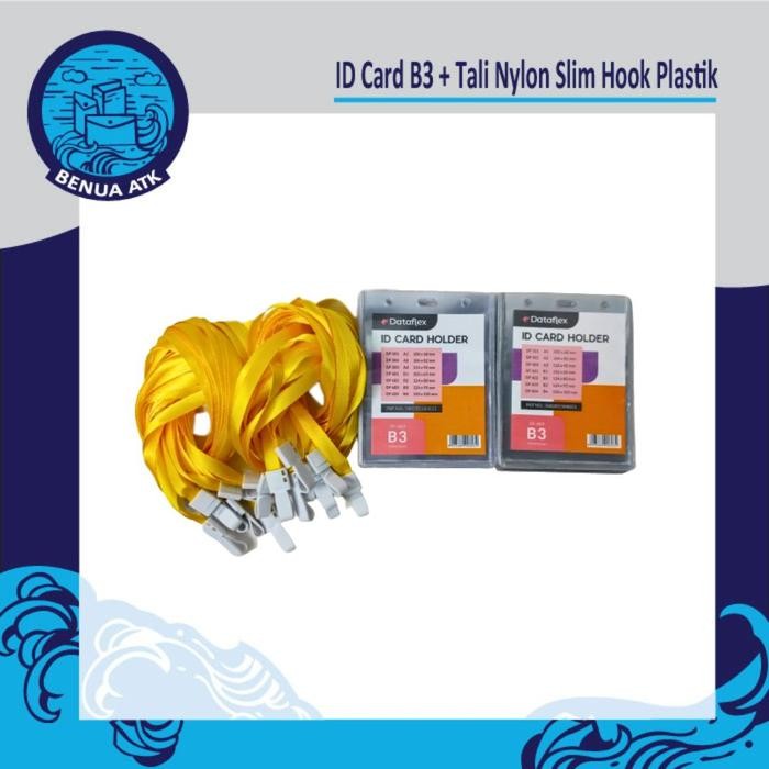 

promo bundling id card b3 + tali nylon slim hook plastik [cbt-nylk]