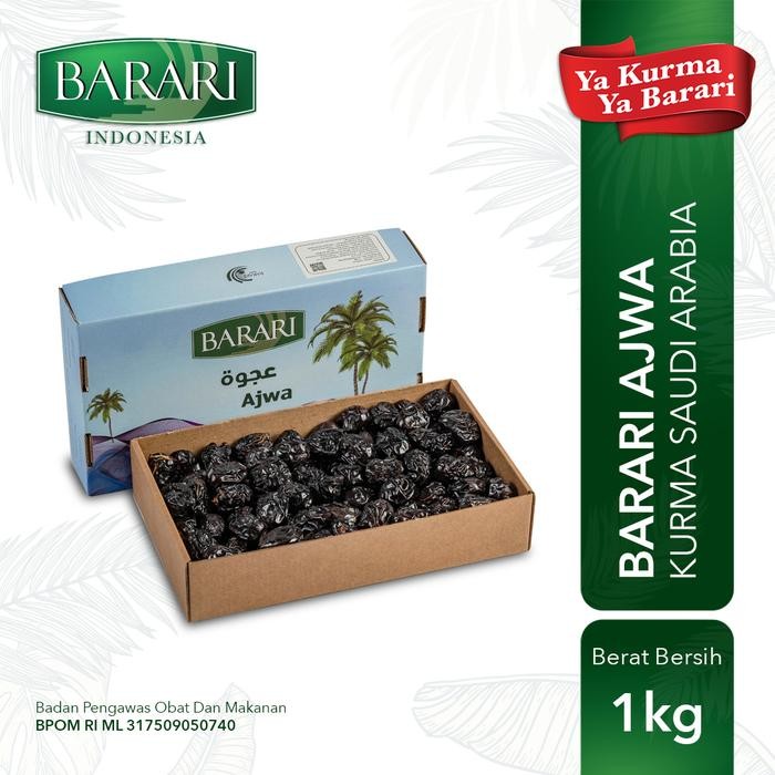 

NATURE- Barari Ajwa Kurma Arab 1 Kg Premium Dates High Quality Tekstur Lembut