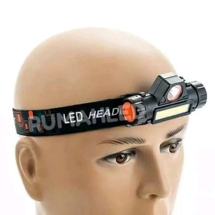 Senter Kepala Mini Led Charger Lampu Cob