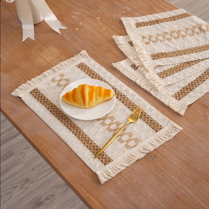 Promo Clara Placemat / Alas Tatakan Taplak Piring Meja Makan Kain Rajut Nordic Scandinavian