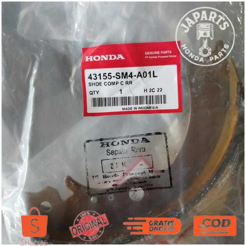 Kanvas Kampas Rem Belakang Honda BRV Freed Stream CRV Set Asli Ori