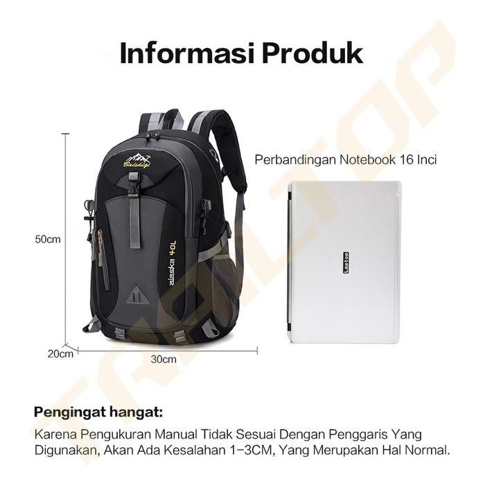 Tas Gunung Pria 40 Liter 1 Set Dan Tracking Pole Lipat Dapat Diatur Sesuka Hati 65-135Cm